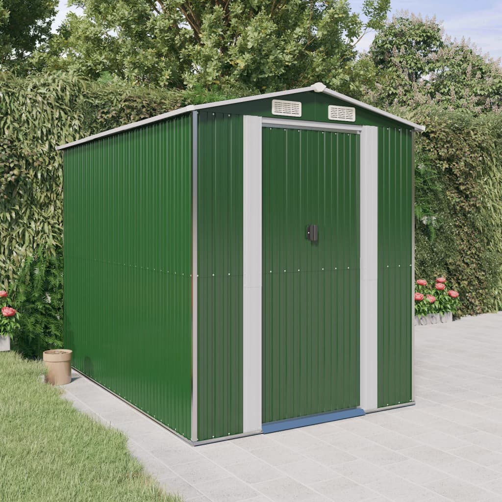 Vidaxl jardin hangar 192x274x223 cm en acier galvanisé vert