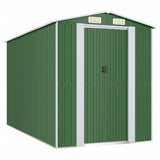 Vidaxl Garden Shed 192x357x223 cm galvanisert stålgrønn