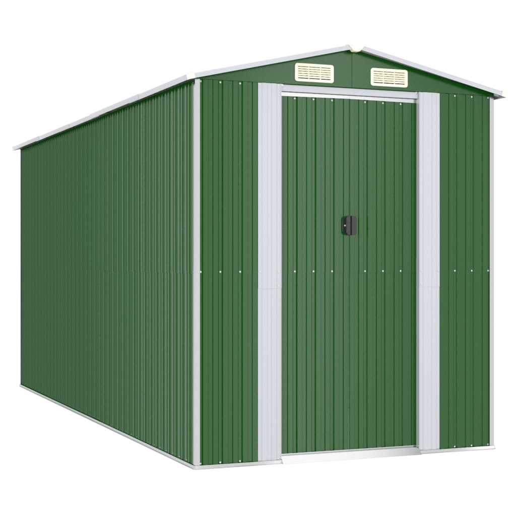 Vidaxl Garden Shed 192x440x223 cm galvanisert stålgrønn