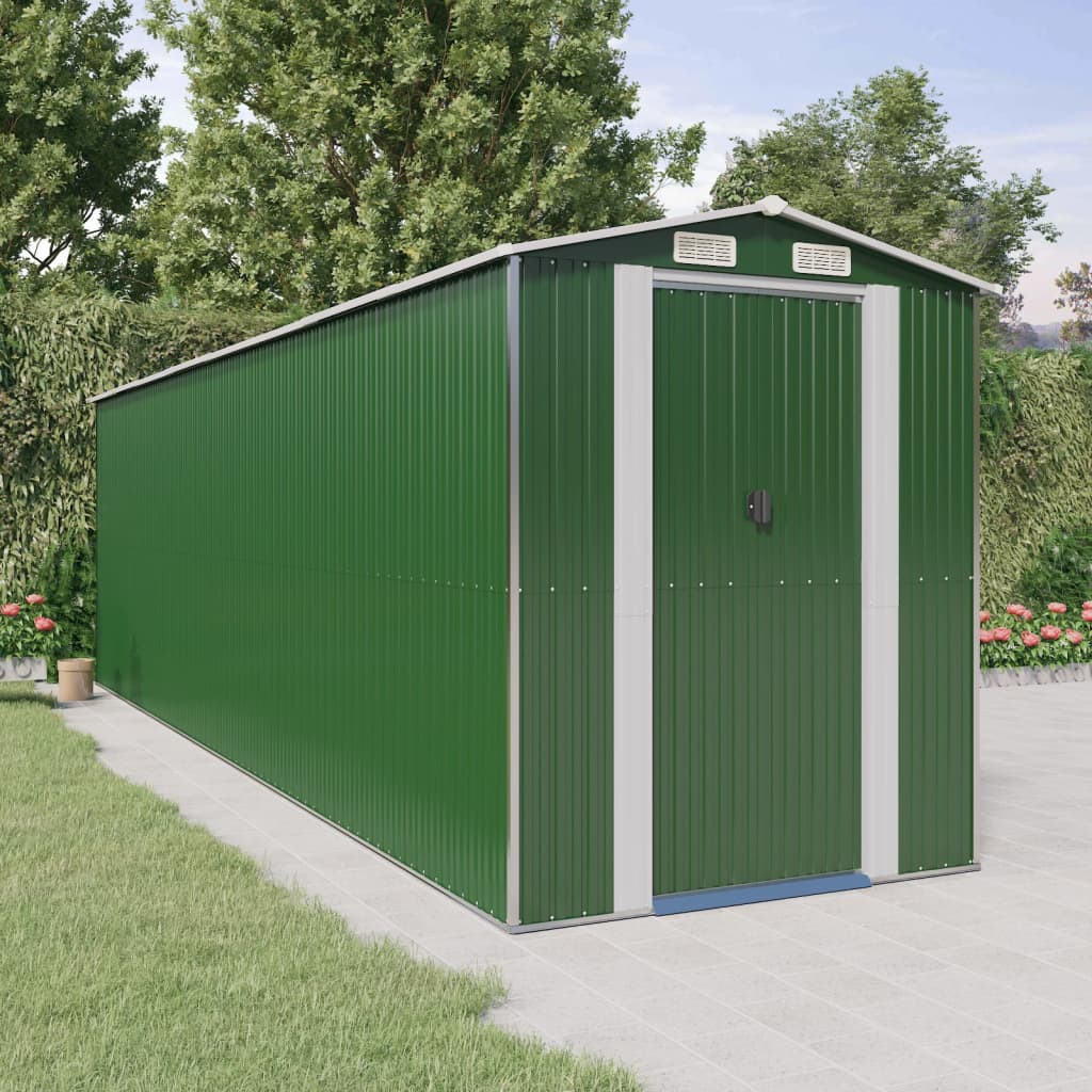 Vidaxl Garden Shed 192x689x223 cm galvanisert stålgrønn