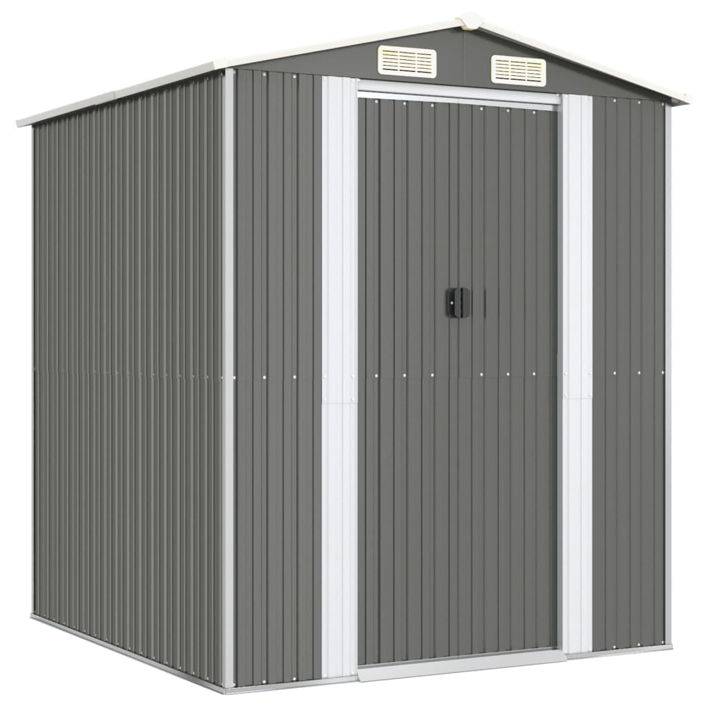 Vidaxl Garden Shed 192x191x223 cm galvanisert stål lys grå