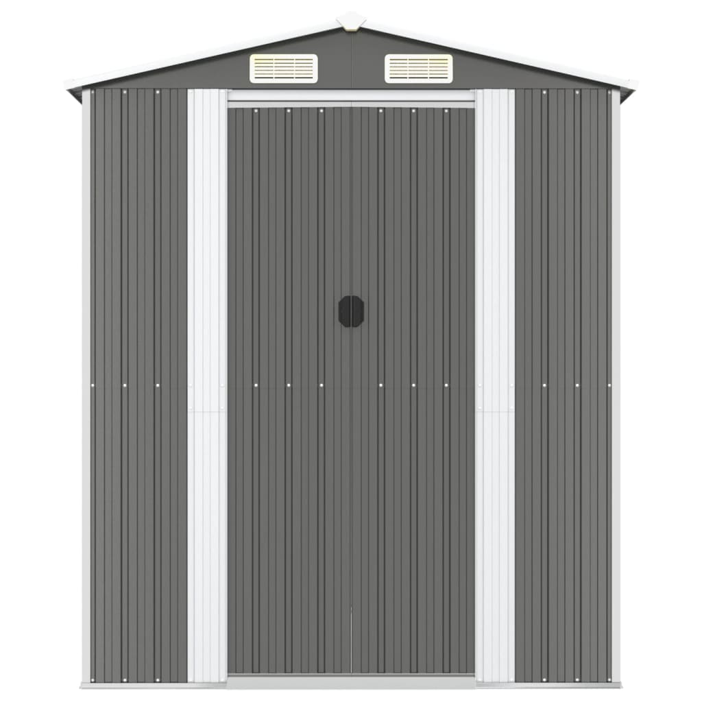 Vidaxl Garden Shed 192x191x223 cm galvanisert stål lys grå