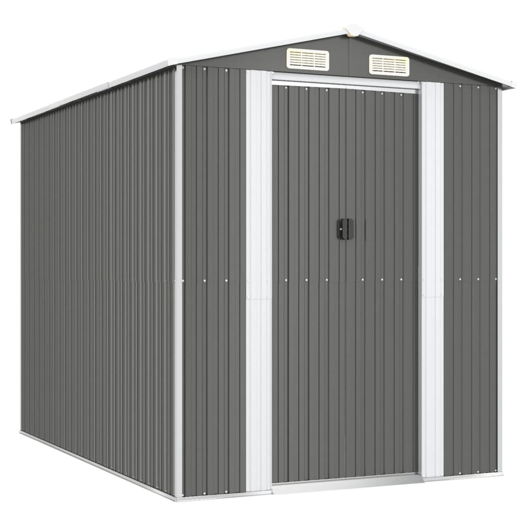 Vidaxl Garden Shed 192x274x223 cm galvanisert stål lys grå