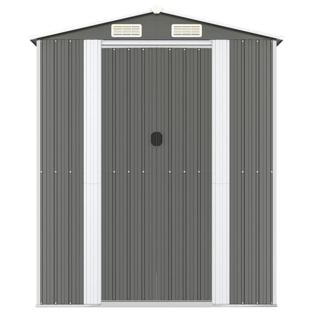 Vidaxl Garden Shed 192x357x223 cm galvanisert stål lys grå