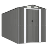 Vidaxl Garden Shed 192x440x223 cm galvanisert stål lys grå