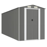 Vidaxl garden shed 192x523x223 cm galvanized steel light gray