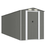 Vidaxl Garden Shed 192x606x223 cm galvanisert stål lys grå