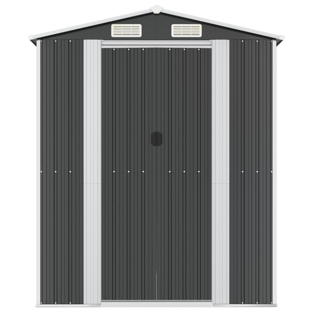 Vidaxl Garden Shed 192x191x223 cm galvanisert stål Antracitt -farget