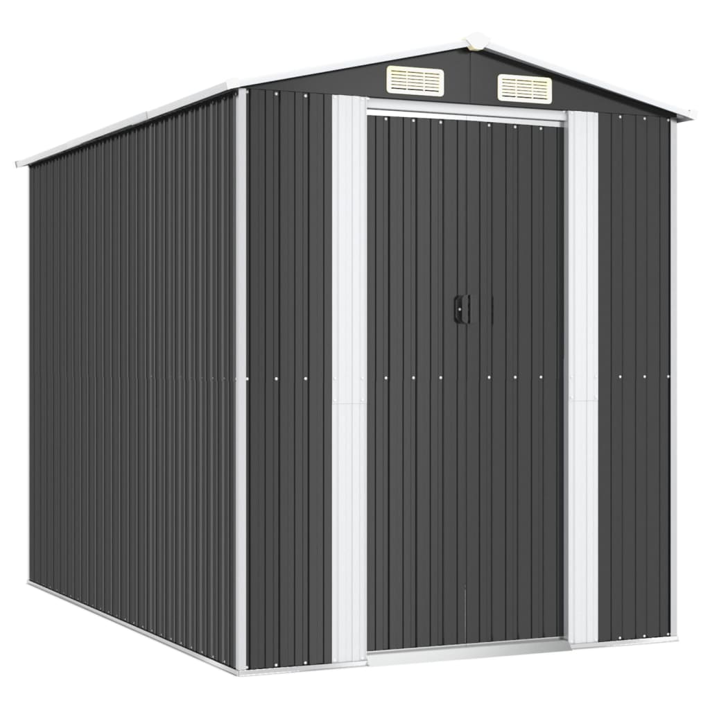 Vidaxl Garden Shed 192x274x223 cm galvanisert stål Antracitt -farget