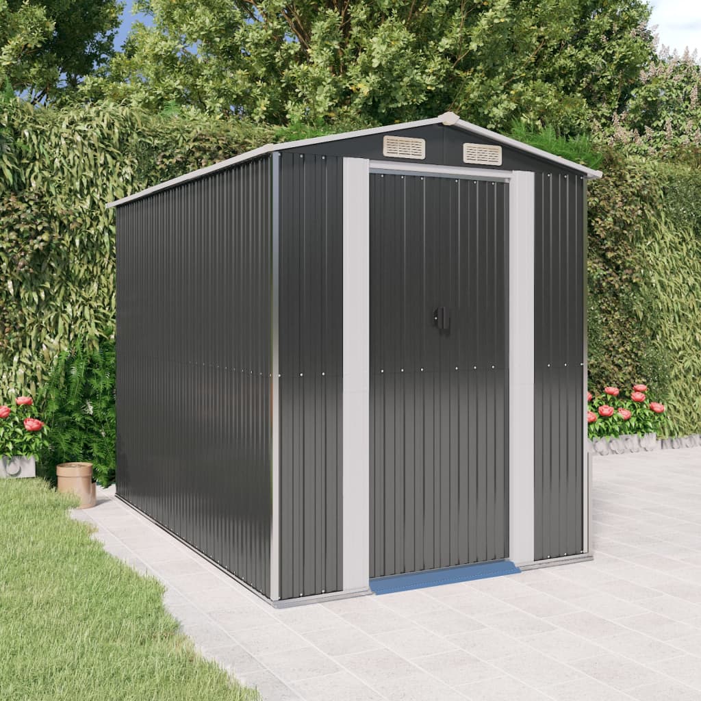 Vidaxl Garden Shed 192x274x223 cm galvanisert stål Antracitt -farget