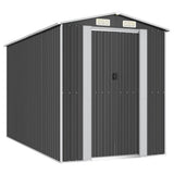 Vidaxl Garden Shed 192x357x223 cm galvanisert stål Antracitt -farget