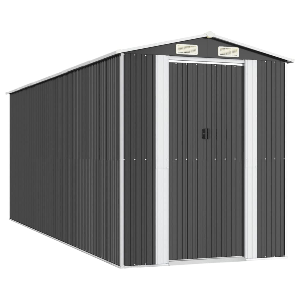 Vidaxl Garden Shed 192x523x223 cm galvanisert stål Antracitt -farget