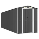 Vidaxl Garden Shed 192x606x223 cm galvanisert stål Antracitt -farget