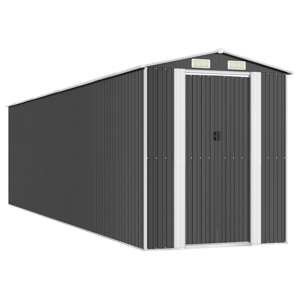 Vidaxl Garden Shed 192x772x223 cm galvanisert stål Antracitt -farget