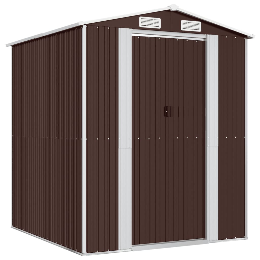 Vidaxl Garden Shed 192x191x223 cm galvanisert stål mørkebrun