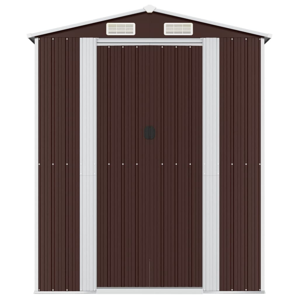 Vidaxl Garden Shed 192x191x223 cm galvanisert stål mørkebrun