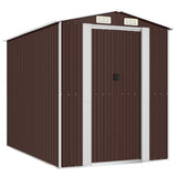 Vidaxl Garden Shed 192x274x223 cm pocinkano jeklo temno rjava