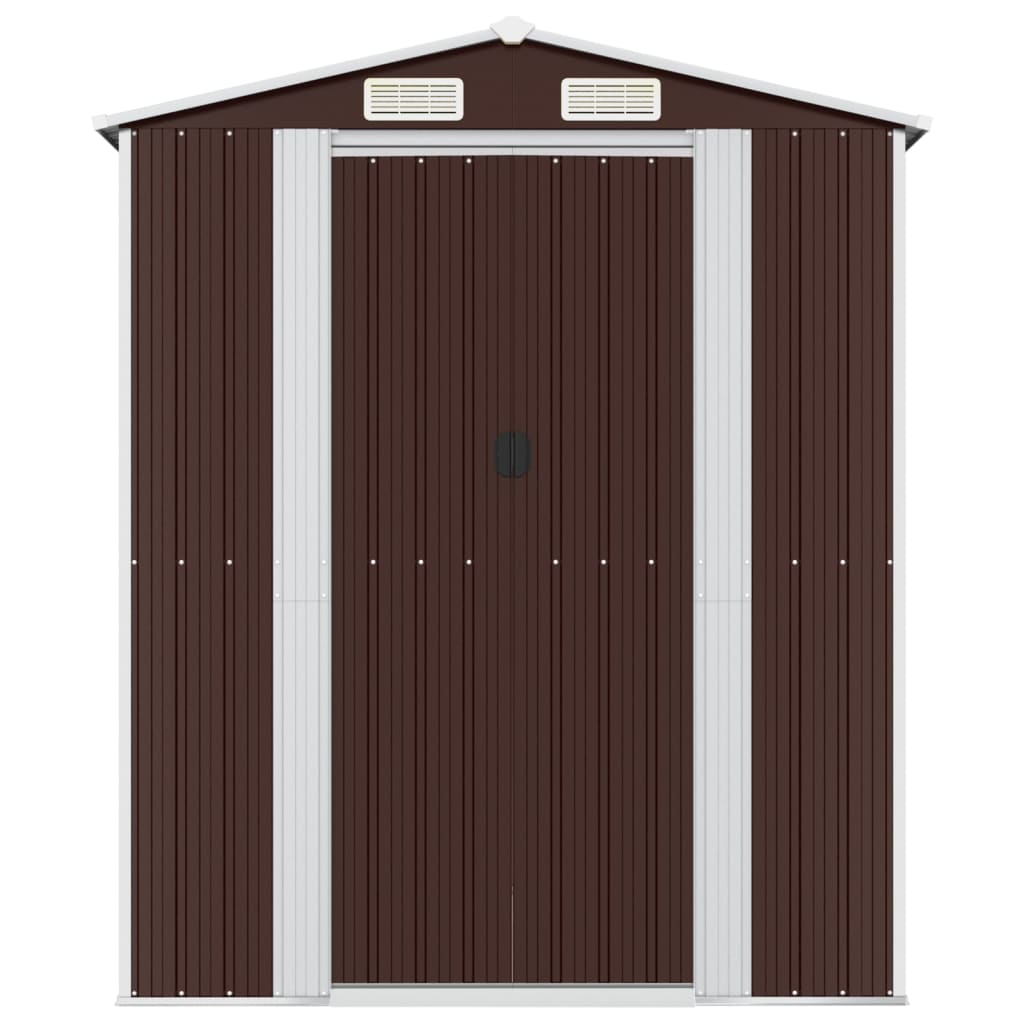 Vidaxl Garden Shed 192x274x223 cm in acciaio zincato scuro marrone