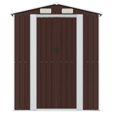 Vidaxl Garden Shed 192x274x223 cm de acero galvanizado marrón oscuro