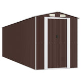 Vidaxl Garden Shed 192x689x223 cm galwanizowany stalowy ciemnobrązowy