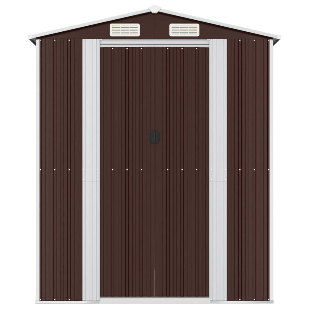 Vidaxl Garden Shed 192x689x223 cm de acero galvanizado marrón oscuro