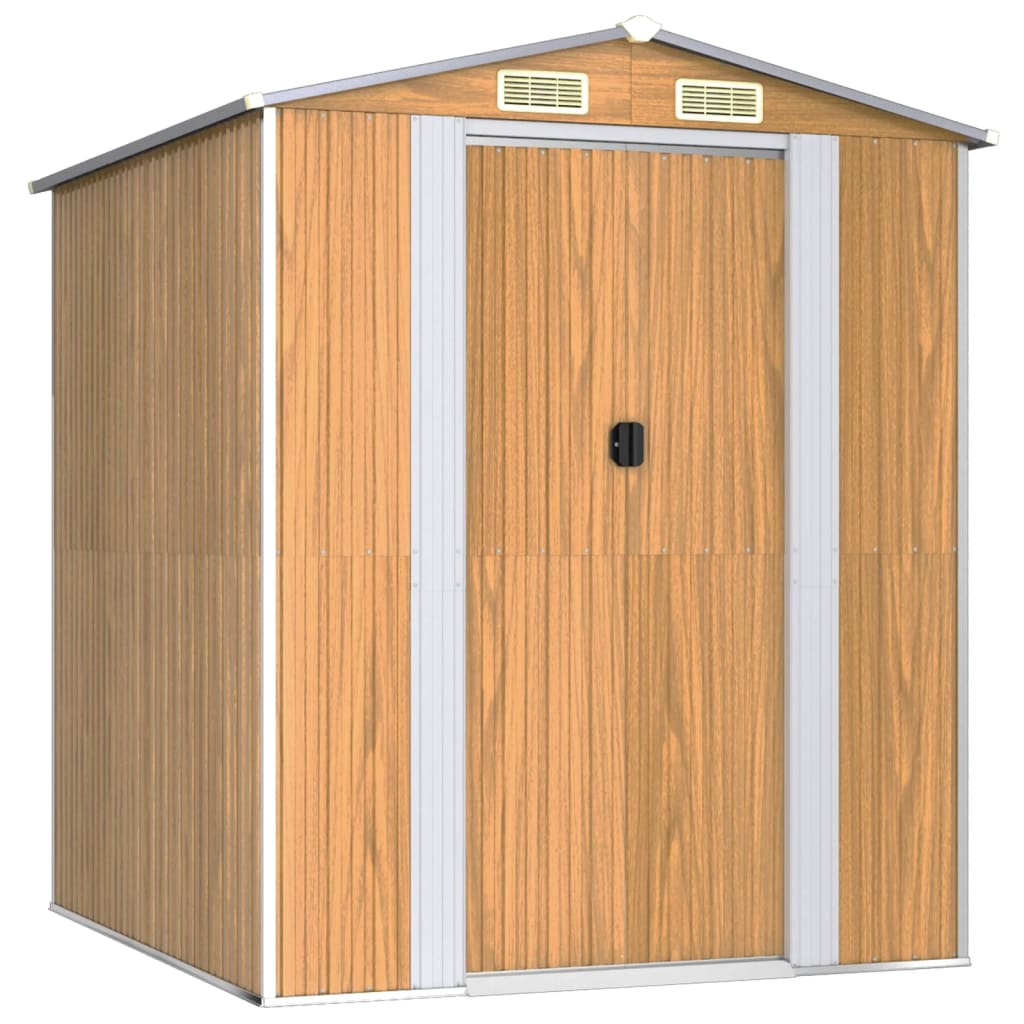 Vidaxl Garden Shed 192x191x223 cm galvanisert stål lysebrun