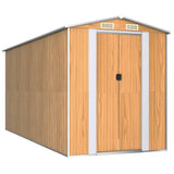 Vidaxl Garden Shed 192x440x223 cm galvanisert stål lysebrun