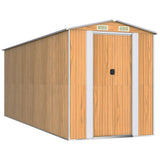 Vidaxl Garden Shed 192x523x223 cm pocinkano jekleno svetlo rjavo