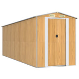 Bidaxl Garden Shed 192x606x223 cm Galvaniserat stålljusbrunt