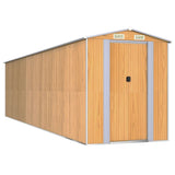 Vidaxl Garden Shed 192x772x223 cm Galvaniserat stålljusbrun