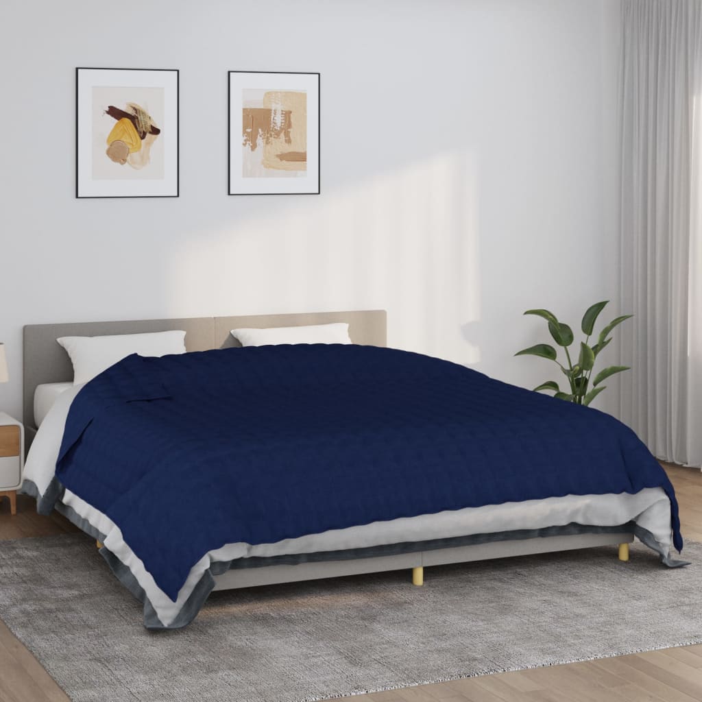 VIDAXL Coperta debole 235x290 cm 11 kg di tessuto blu