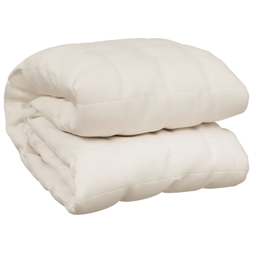 VIDAXL Coperta debole 220x235 cm 11 kg Crema leggera in tessuto