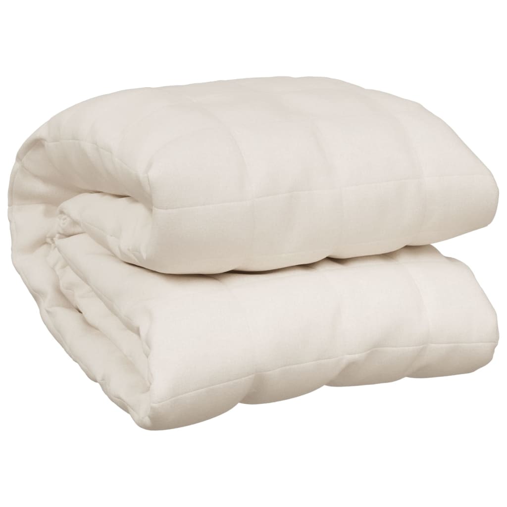 VIDAXL Coperta debole 220x260 cm 11 kg Crema leggera in tessuto