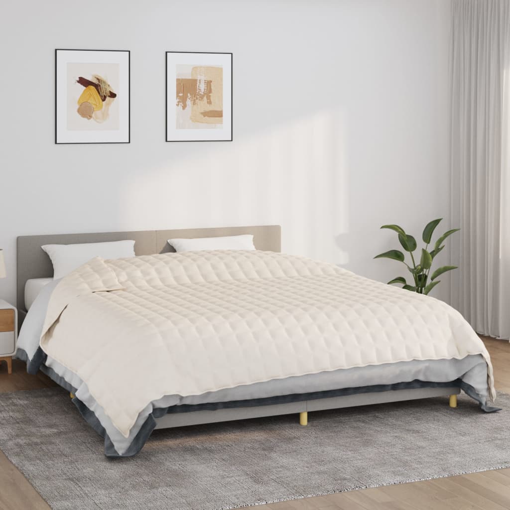 VIDAXL Coperta debole 235x290 cm 11 kg Crema leggera in tessuto