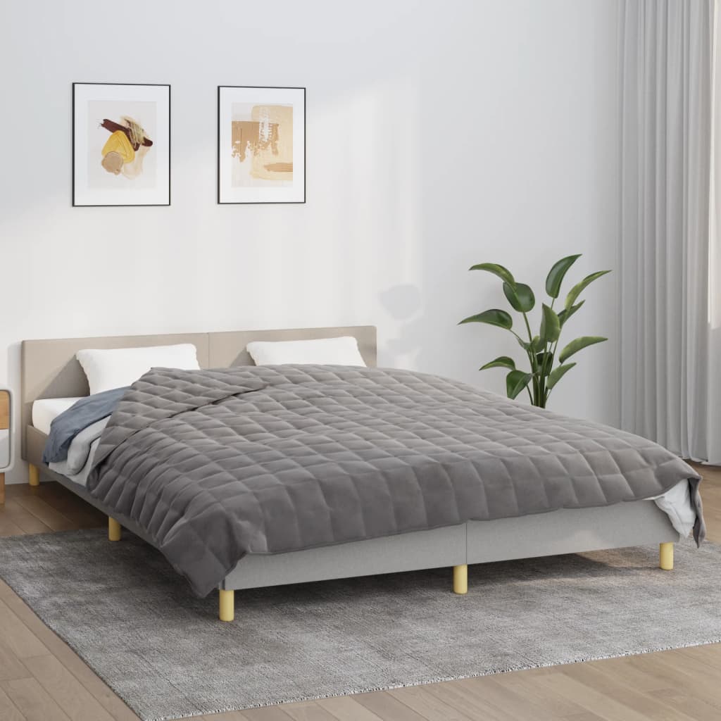 VIDAXL Coperta debole 200x200 cm 9 kg di tessuto grigio