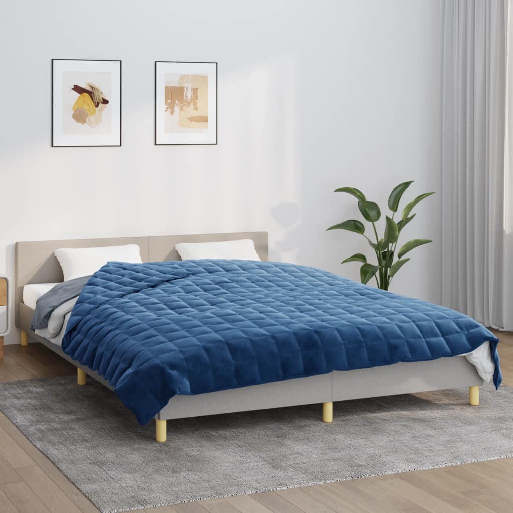 Vidaxl schwache Decke 200x225 cm 9 kg Stoff blau