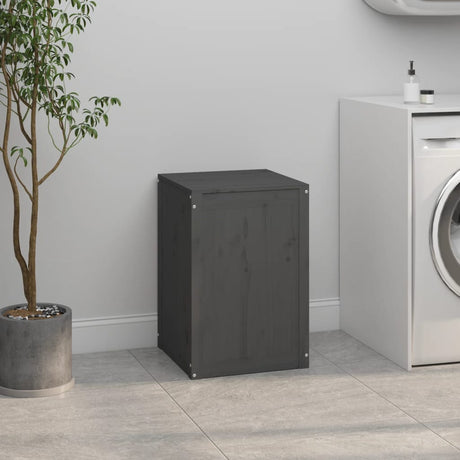 Vidaxx panier à linge 44x44x66 cm bois de pin massif gris