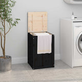 Vidaxx panier à linge 44x44x66 cm bois de pin massif noir