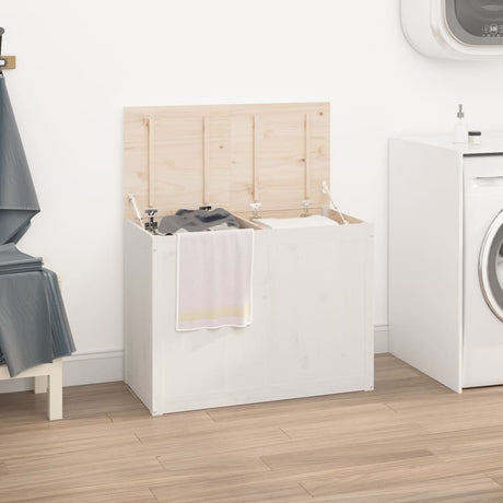 Vidaxx panier à linge 88,5x44x66 cm bois de pin massif blanc