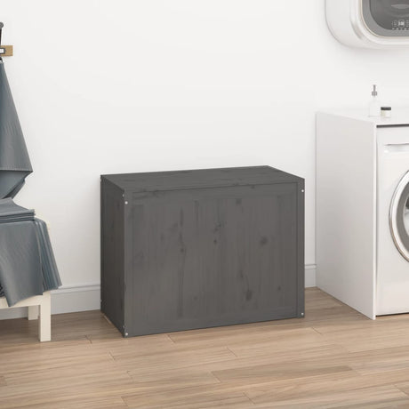 Vidaxx panier à linge 88,5x44x66 cm bois de pin massif gris