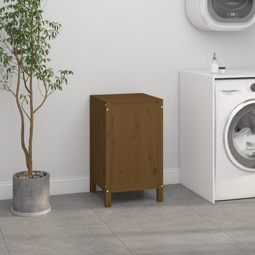 Vidaxx panier à linge 44x44x76 cm bois de pin massif marron miel