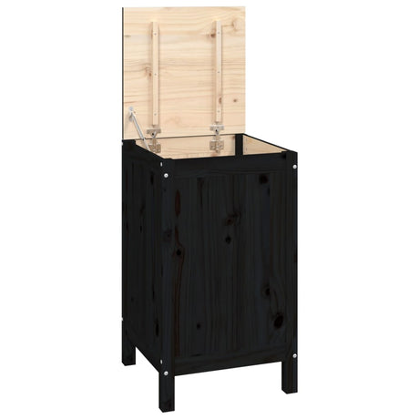 Vidaxx panier à linge 44x44x76 cm bois de pin massif noir
