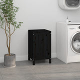 Vidaxx panier à linge 44x44x76 cm bois de pin massif noir