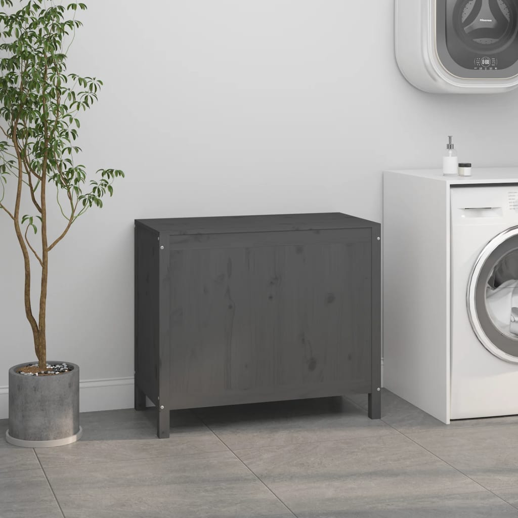 Vidaxx panier à linge 88,5x44x76 cm bois de pin massif gris