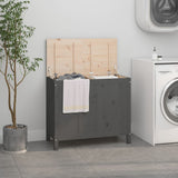 Vidaxx panier à linge 88,5x44x76 cm bois de pin massif gris