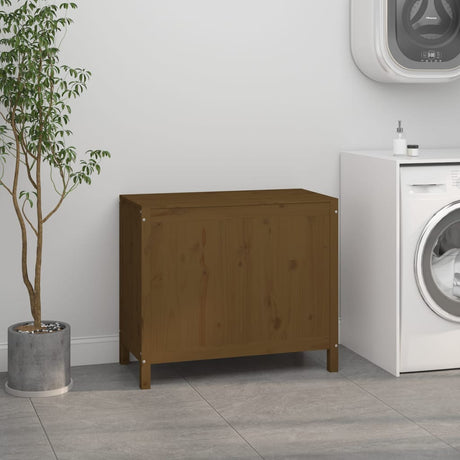 Vidaxx panier à linge 88,5x44x76 cm bois de pin massif marron miel
