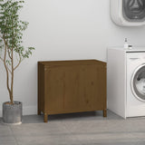 Vidaxl Laundry Basket 88.5x44x76 cm Miele di pino solido marrone