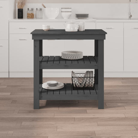 Vidaxx établi 78,5x50x80 cm bois de pin massif gris