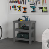 Vidaxl Workbench 78.5x50x80 cm Gris de pin solide