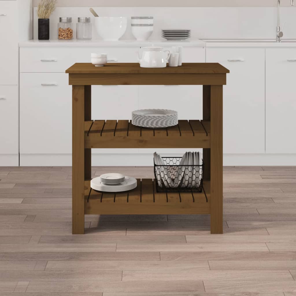 Vidaxx établi 78,5x50x80 cm bois de pin massif marron miel